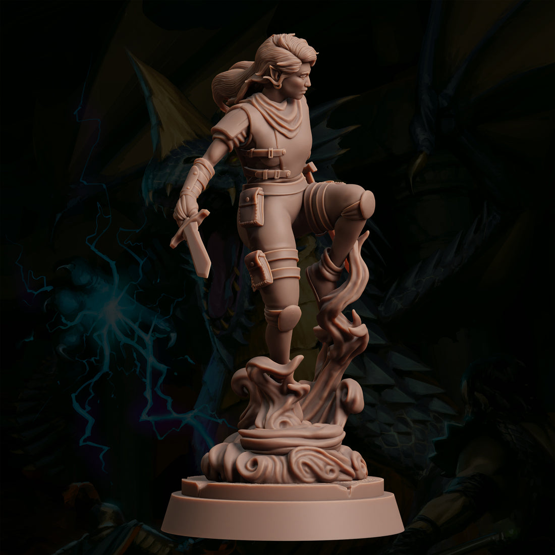 Nightveil Assassin Miniature – Elvish Gloom Stalker Rogue | TTRPG Collectible & Tabletop Model