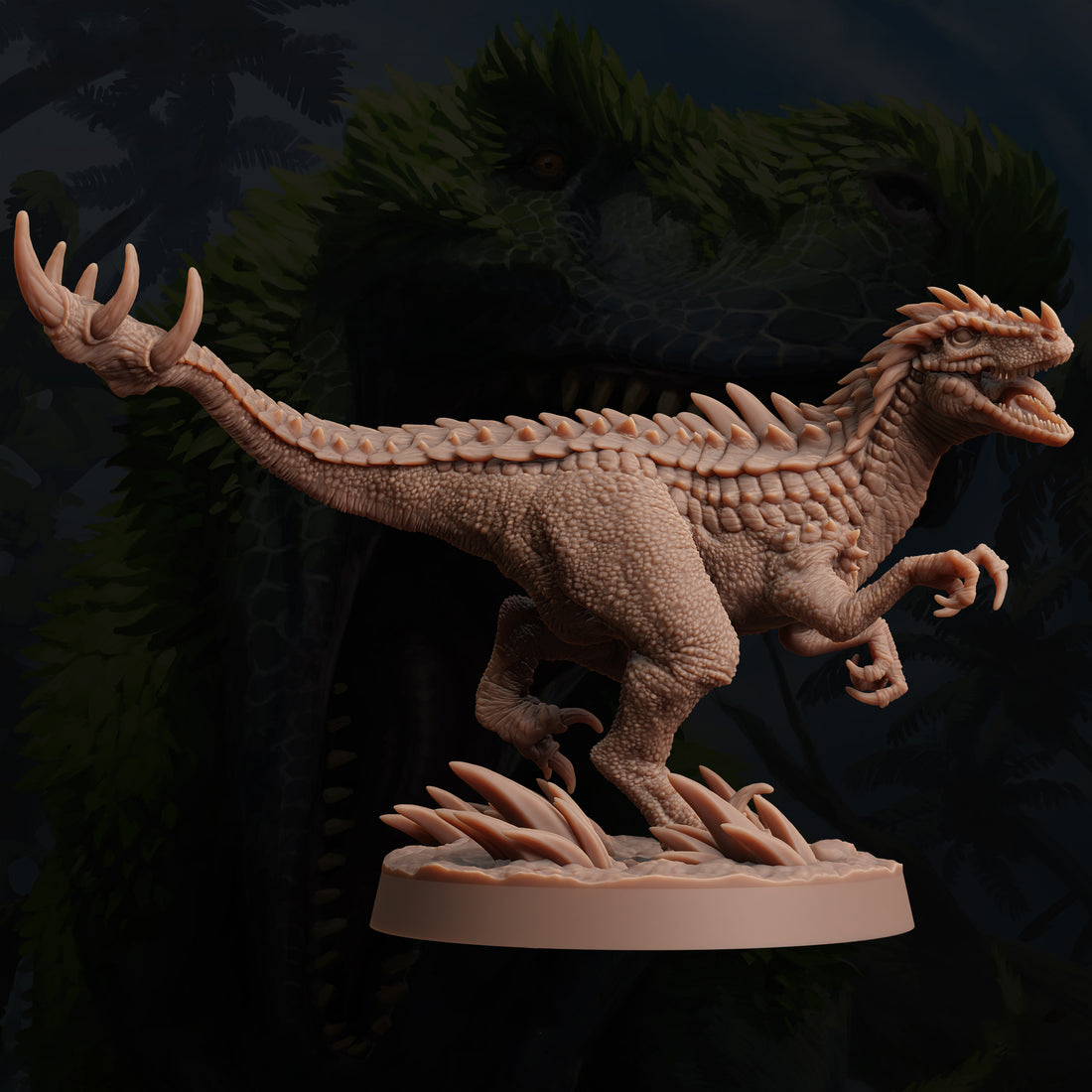 Thunderstrike Raptor Miniature – Giant Ankyloraptor | TTRPG Collectible & Tabletop Model