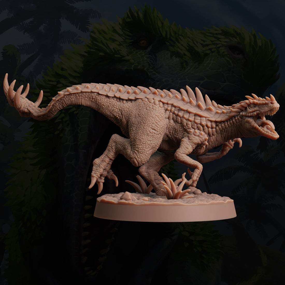 Shadowclaw Raptor Miniature – Stalking Ankyloraptor | TTRPG Collectible & Tabletop Model