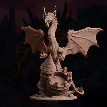 Ironspine Dragon Miniature – Longneck Dragon | TTRPG Collectible & Tabletop Model