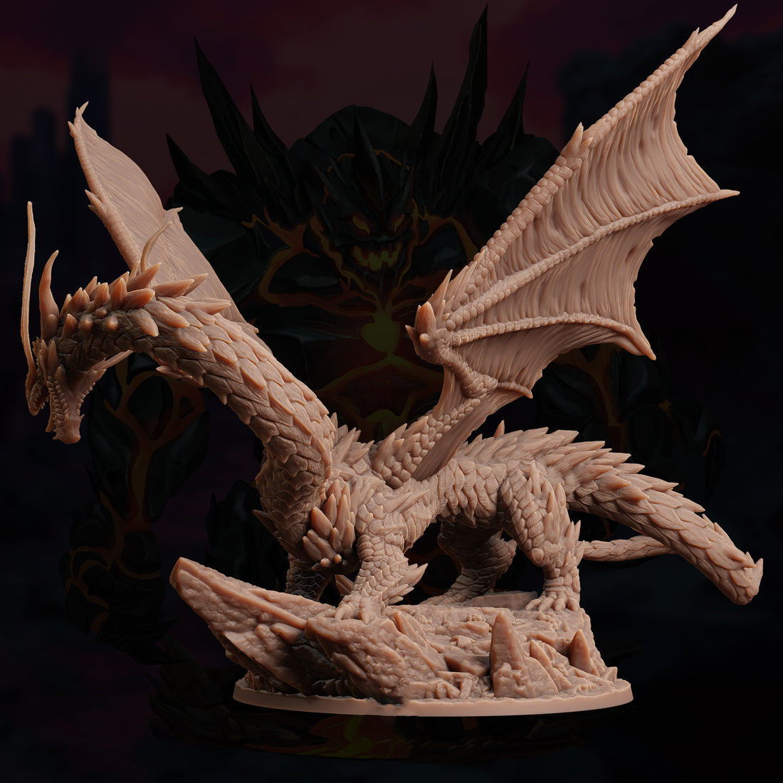 Fangspire Dragon Miniature – Longneck Dragon | TTRPG Collectible & Tabletop Model