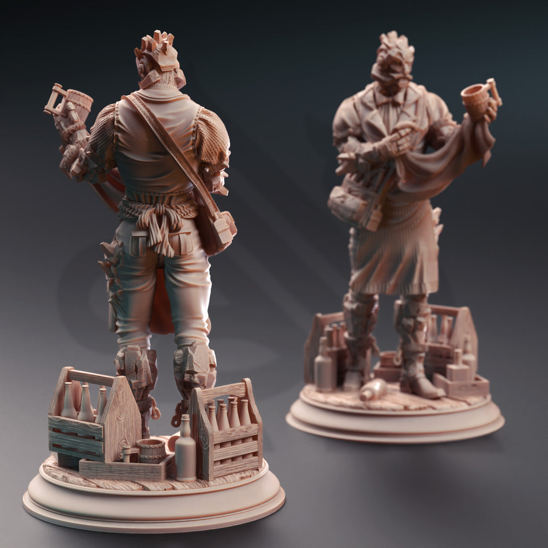 Warforged Bartender Miniature – Construct NPC | TTRPG Collectible & Tabletop Model