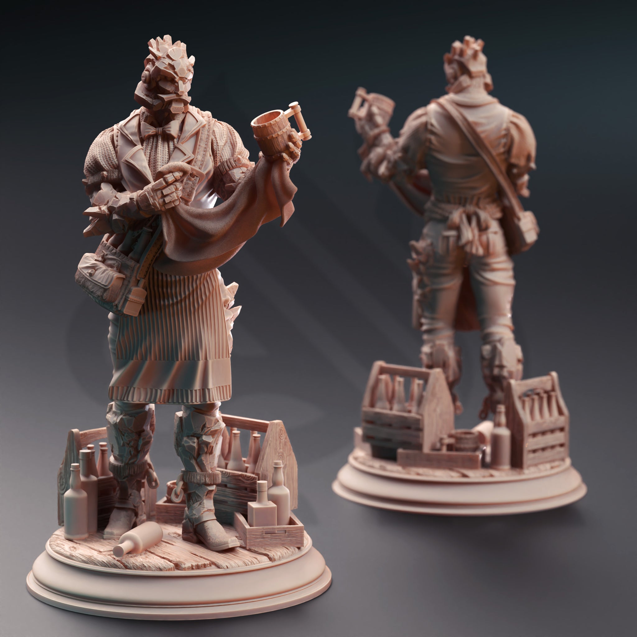Warforged Bartender Miniature – Construct NPC | TTRPG Collectible & Tabletop Model