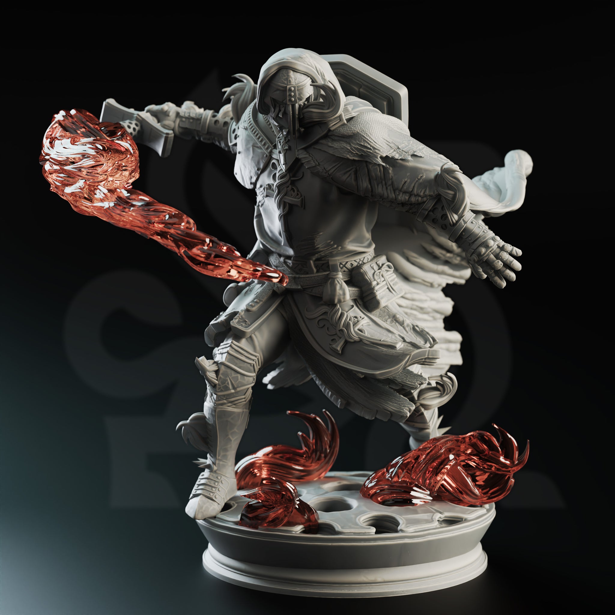 Infernal Mage Knight Miniature – Arcane Warrior | TTRPG Collectible & Tabletop Model
