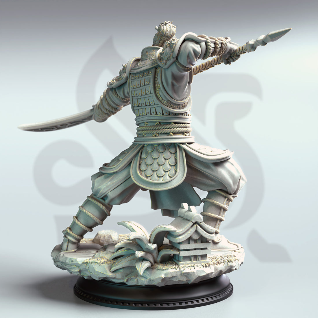 Crimson Glaive Sentinel Miniature – Armored Glaive Warrior | TTRPG Collectible & Tabletop Model