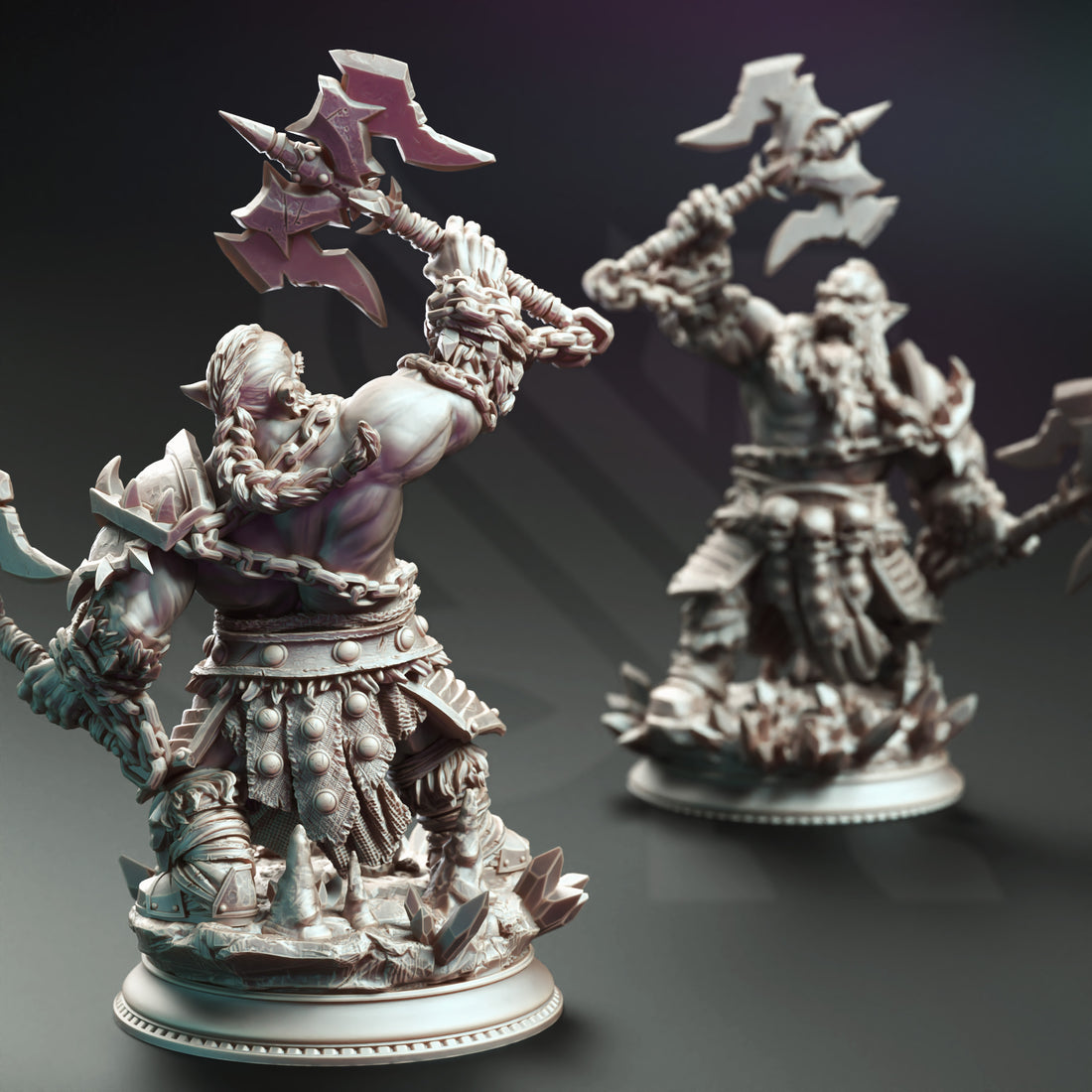Skullrage Berserker Miniature – Dwarven Barbarian with Axe | TTRPG Collectible & Tabletop Model