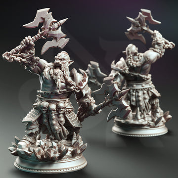 Skullrage Berserker Miniature – Dwarven Barbarian with Axe | TTRPG Collectible & Tabletop Model