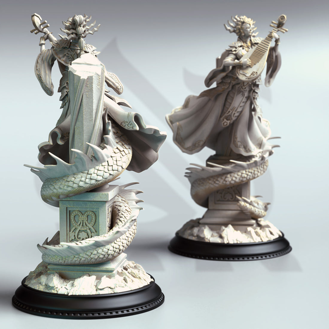 Serpent Queen Bard Miniature – Snake-Themed Bard | TTRPG Collectible & Tabletop Model