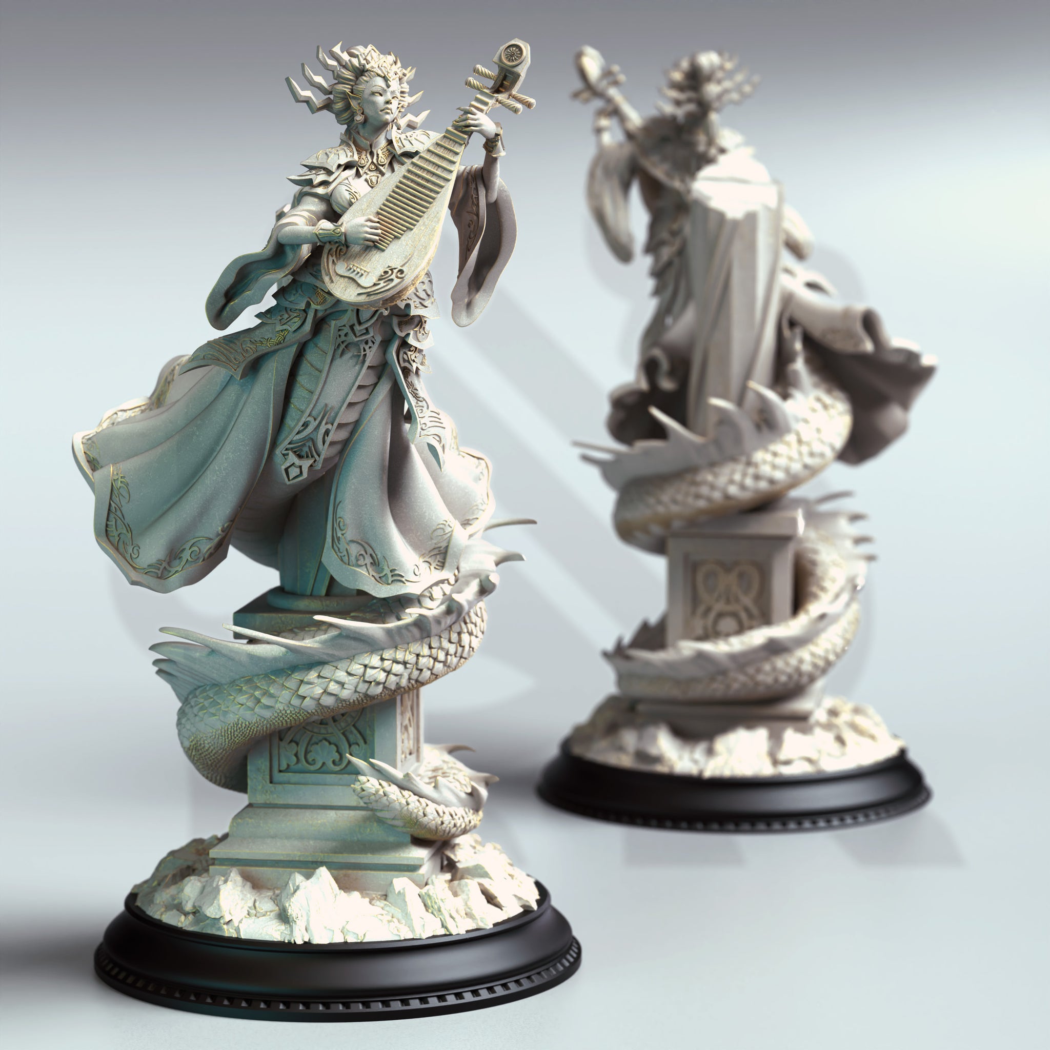 Serpent Queen Bard Miniature – Snake-Themed Bard | TTRPG Collectible & Tabletop Model