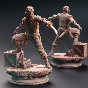 Crimson Corsair Miniature – Pirate Cartel Mercenary | TTRPG Collectible & Tabletop Model