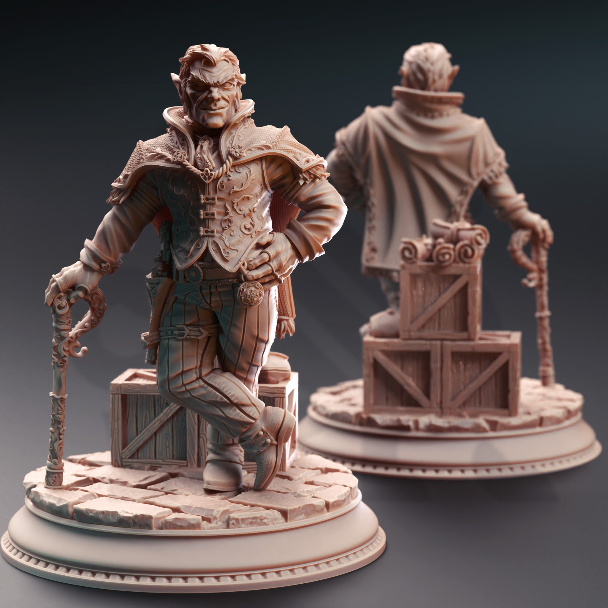 Goldfinger Smuggler Miniature – Halfling Pirate Nobleman | TTRPG Collectible & Tabletop Model
