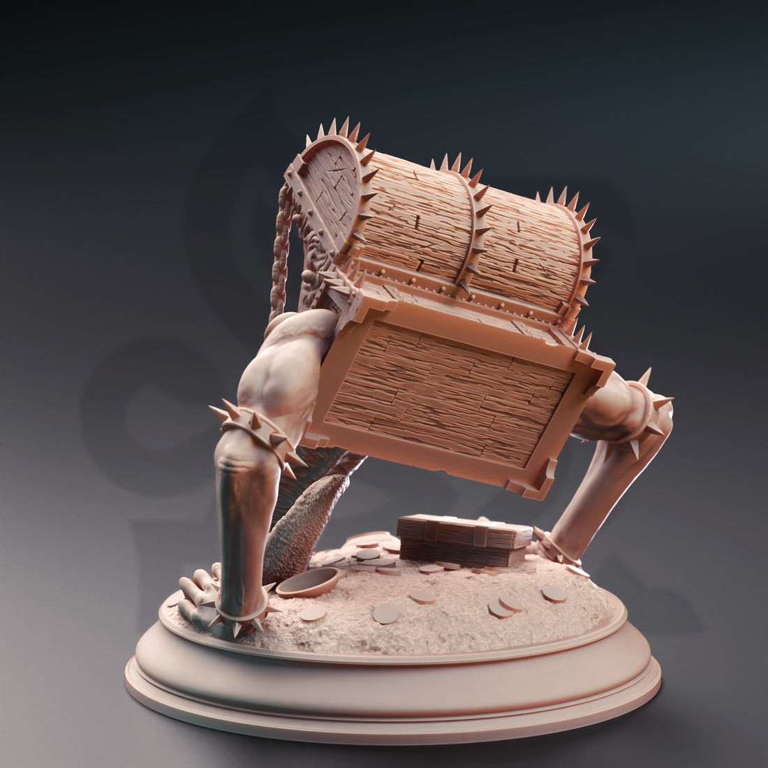 Glimmertrap Devourer Miniature – Classic Treasure Chest Mimic | TTRPG Collectible & Tabletop Model