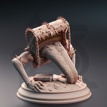 Glimmertrap Devourer Miniature – Classic Treasure Chest Mimic | TTRPG Collectible & Tabletop Model