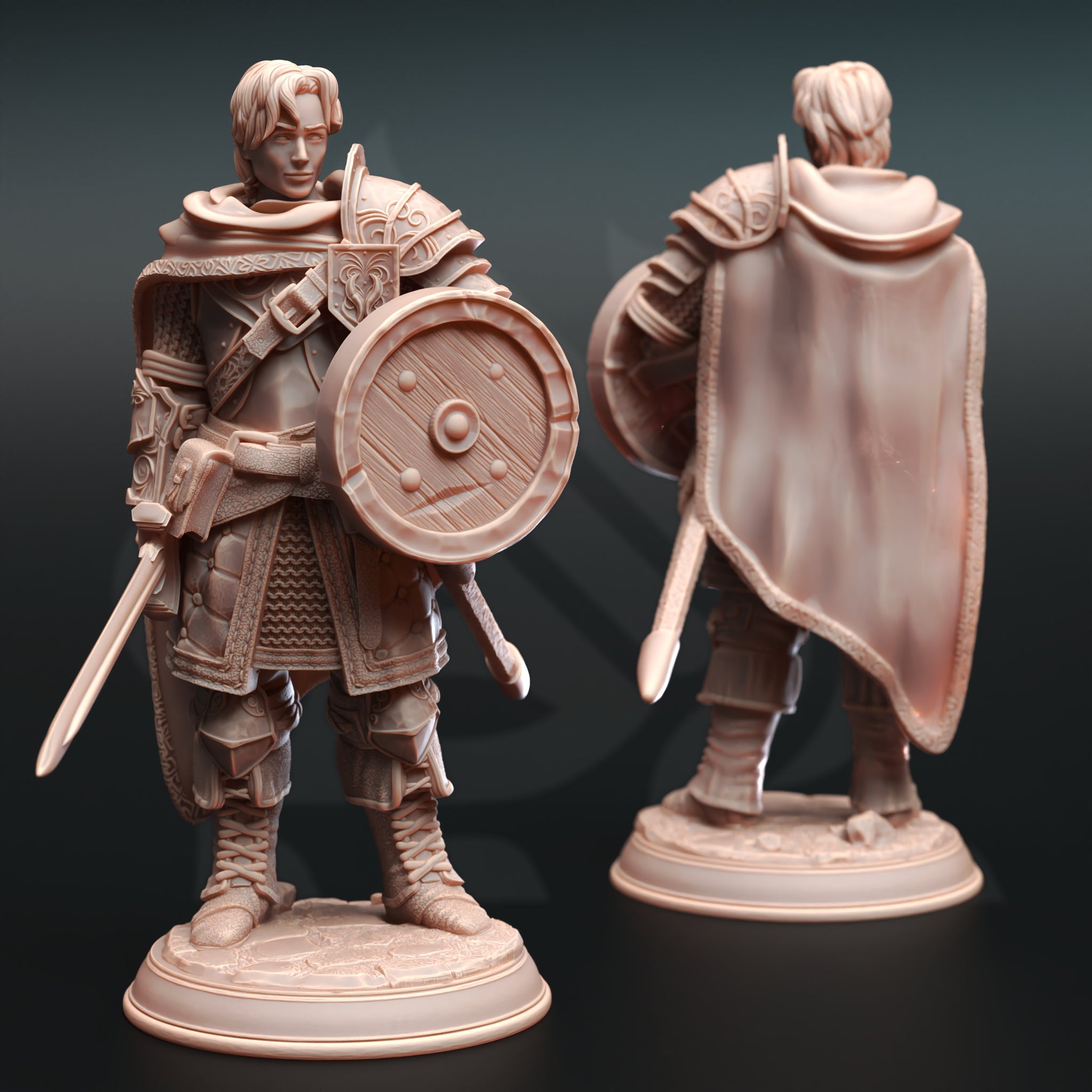 Royal Guard Miniature – Sword & Shield Defender | TTRPG Collectible & Tabletop Model