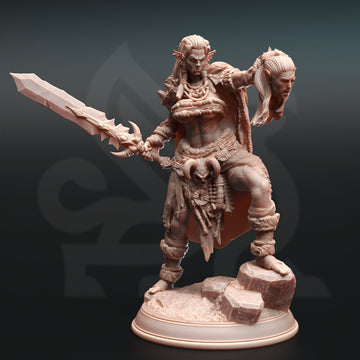 Savage Orc Barbarian Miniature – Fury Warrior | TTRPG Collectible & Tabletop Model