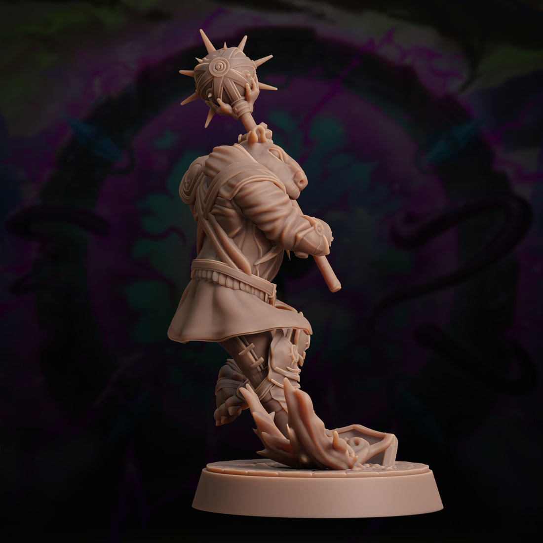 Ratfolk Paladin Miniature – Two-Handed Morningstar Warbringer | D&D TTRPG Model