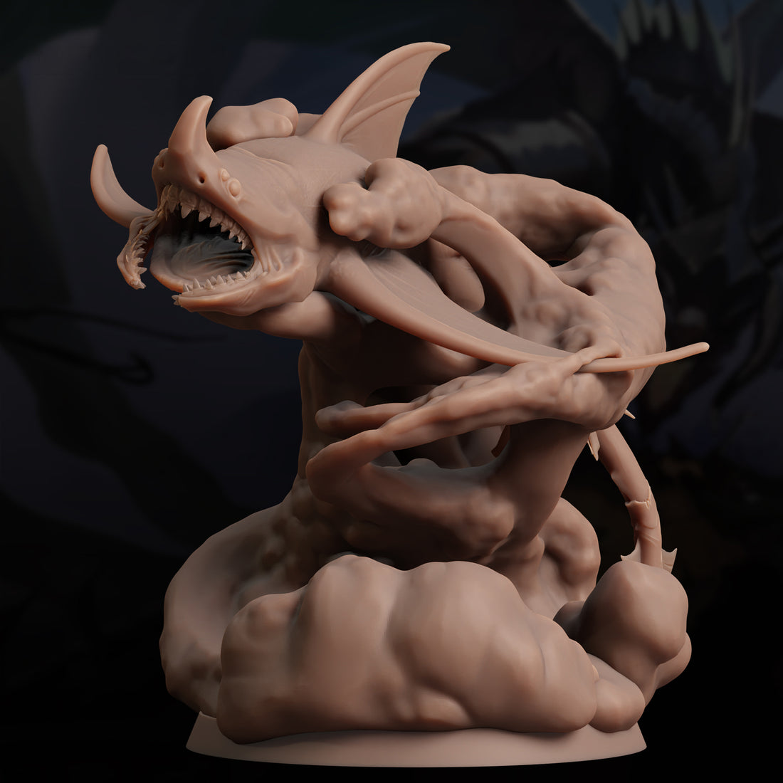 Cloud Shark Miniature – Stormcoil Sky Terror | D&D TTRPG Monster Model