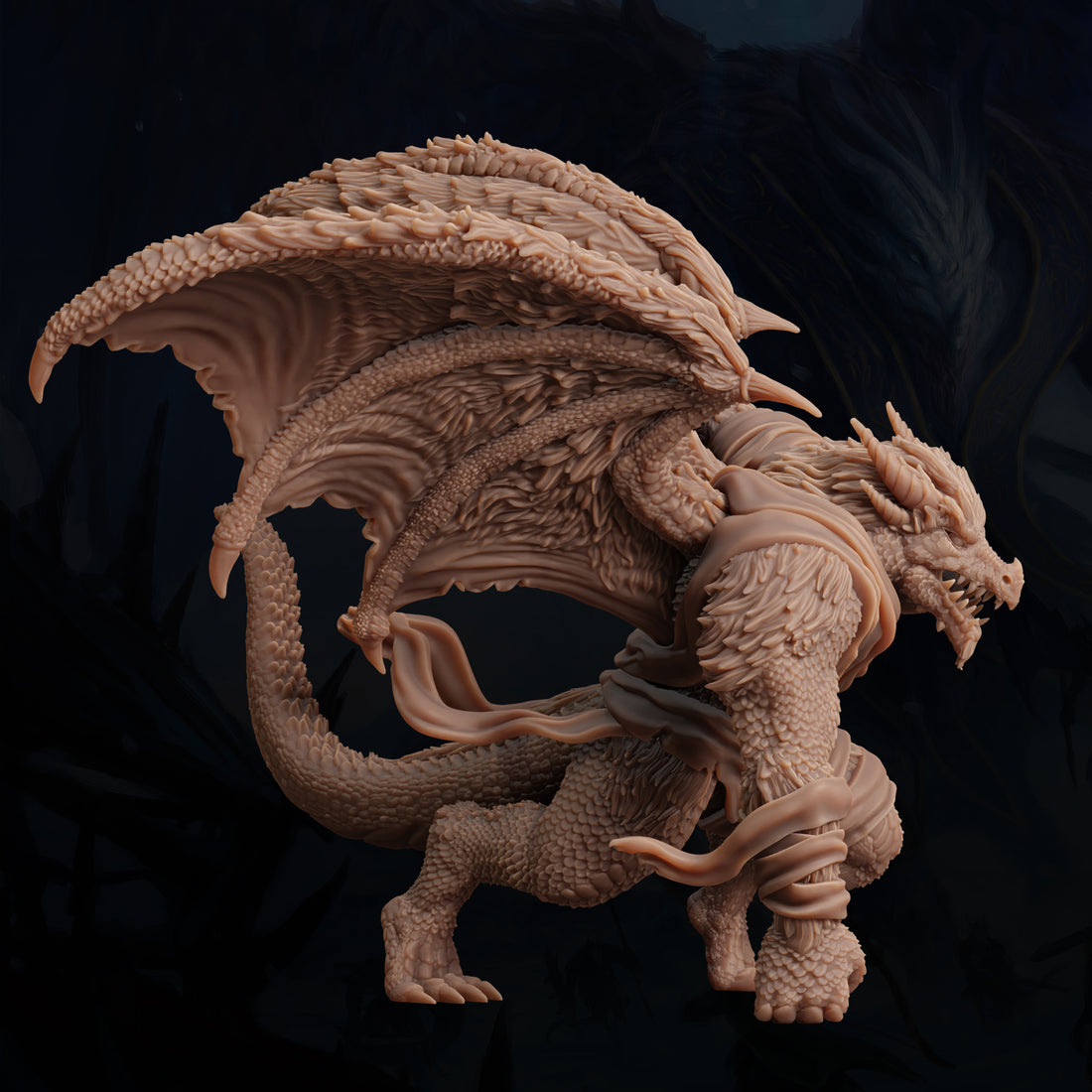 Dragonborn Warrior Miniature – Charging Spear Attacker | D&D TTRPG Model