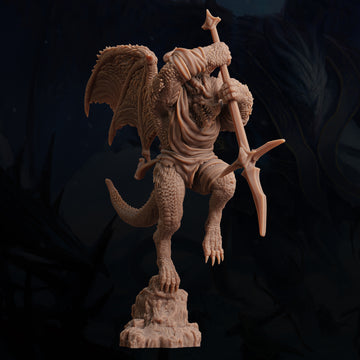 Dragonborn Warrior Miniature – Spear Executioner | D&D TTRPG Model