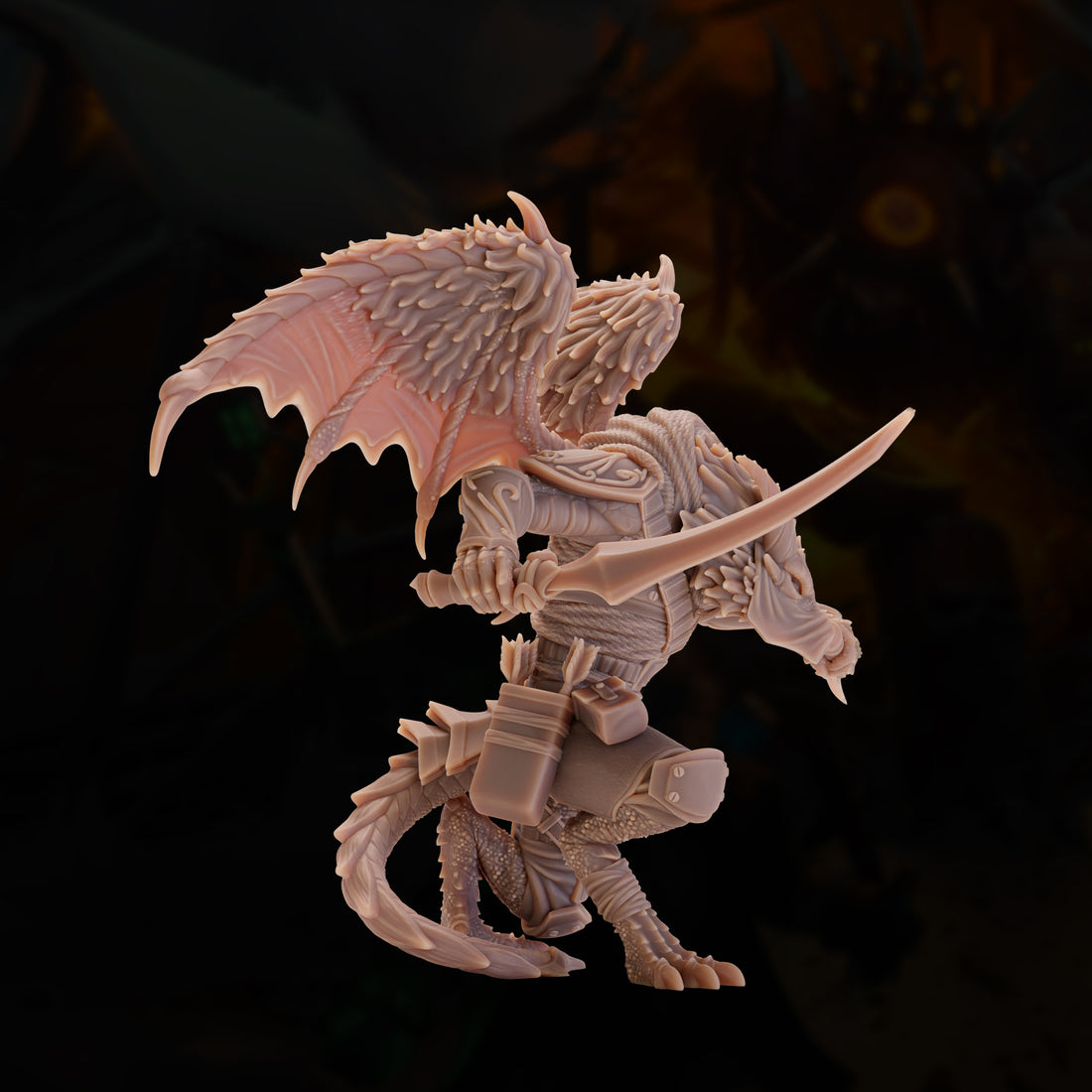 Dragonborn Rogue Miniature – Dual Dagger Stealth Assassin | D&D TTRPG Model