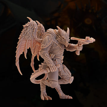 Dragonborn Rogue Miniature – Crossbow Ambusher | D&D TTRPG Model