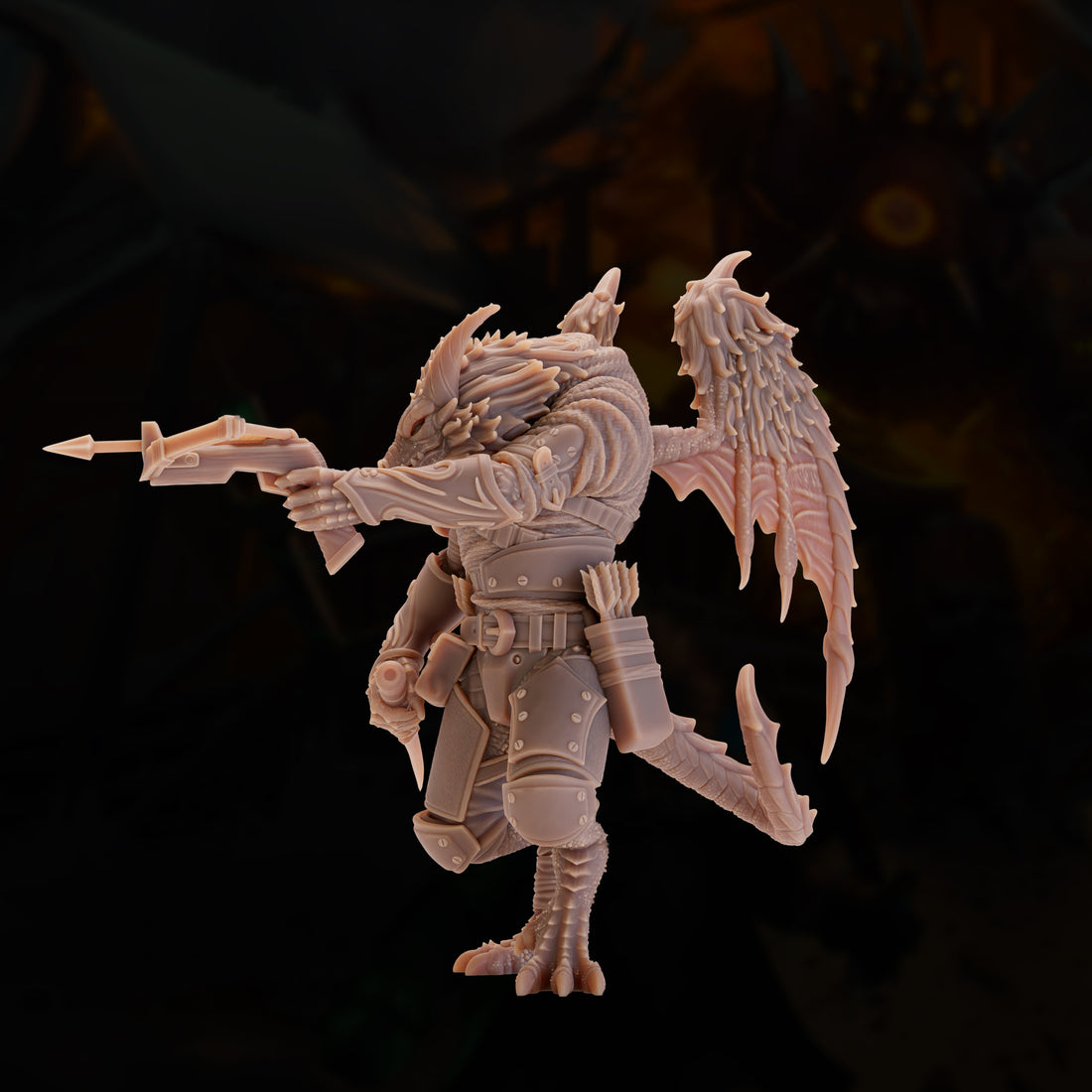 Dragonborn Rogue Miniature – Crossbow Ambusher | D&D TTRPG Model