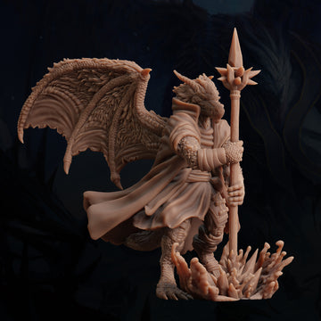 Dragonborn Overseer Miniature – Arcane Channeler | D&D TTRPG Model