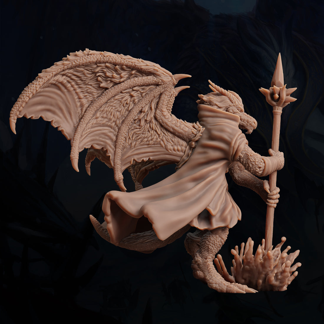 Dragonborn Overseer Miniature – Arcane Channeler | D&D TTRPG Model