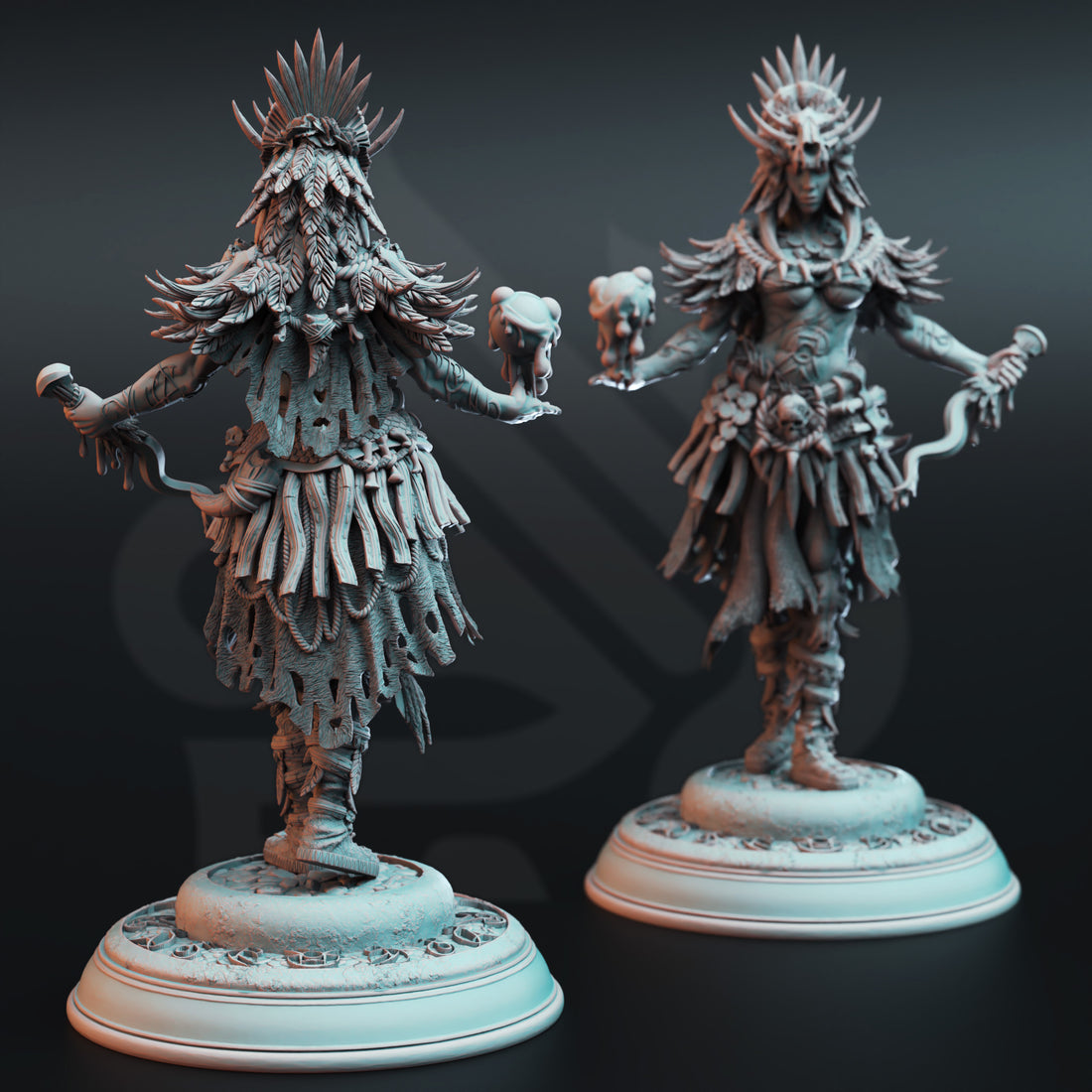 Feral Witchdoctor Miniature – Tribal Spellcaster | TTRPG Collectible & Tabletop Model