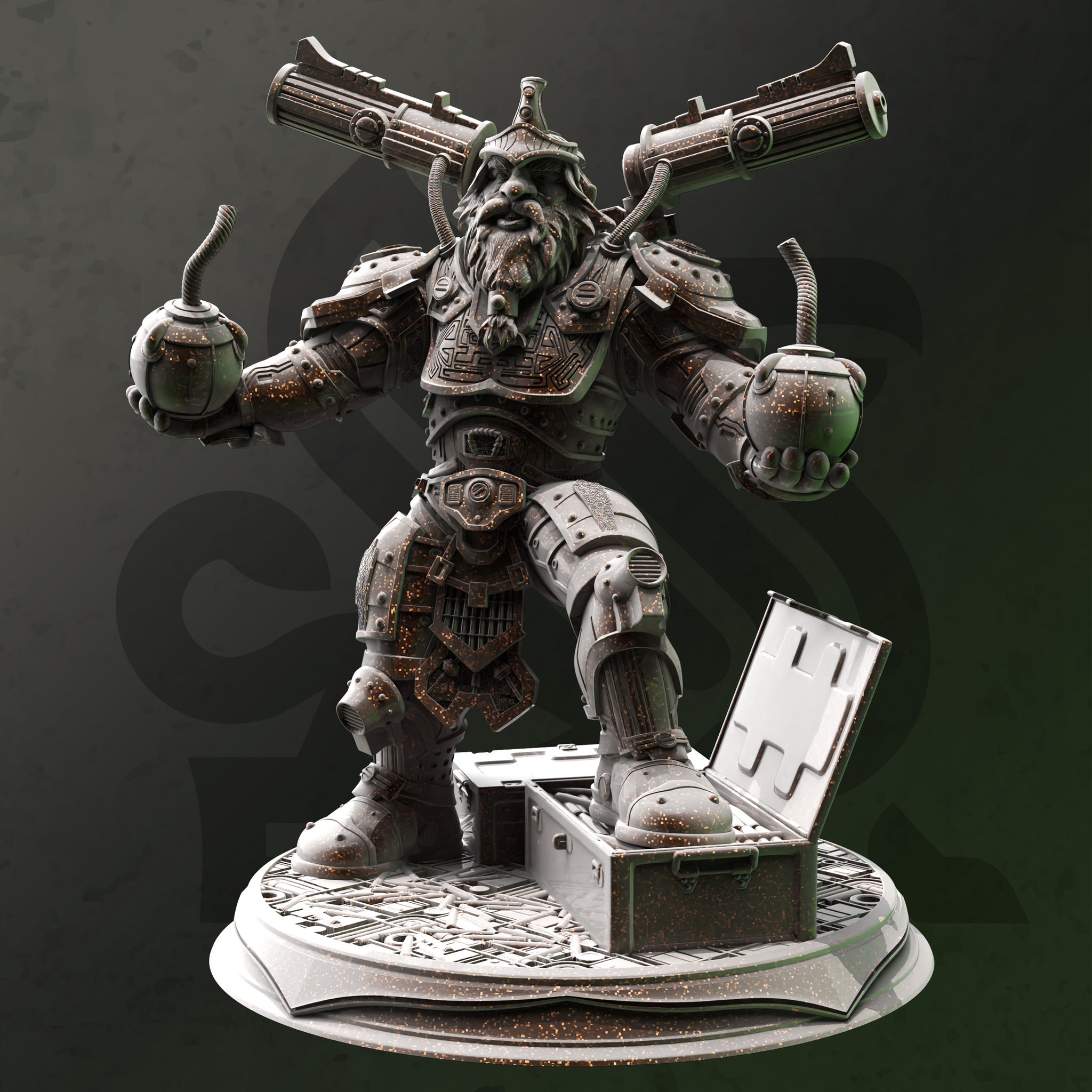 Dwarven Grenadier Artificer Miniature – Explosive Engineer | TTRPG Collectible & Tabletop Model