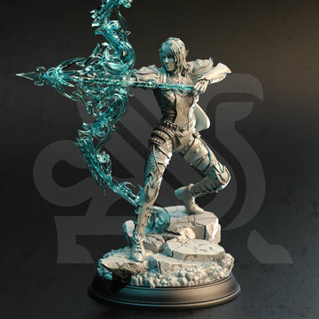 Elemental Archer Miniature – Arcane Marksman | TTRPG Collectible & Tabletop Model