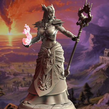 Elemental Queen Miniature – Sovereign Spellcaster | TTRPG Collectible & Tabletop Model