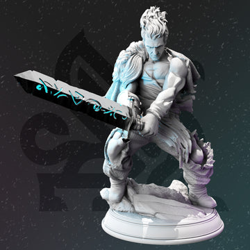 Runebound Stormblade Miniature – Arcane Greatsword Warrior | TTRPG Collectible & Tabletop Model