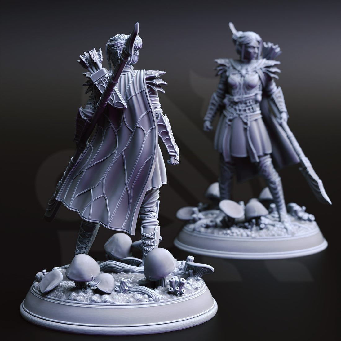Nightveil Reaper Miniature – Drow Ranger with Glaive | TTRPG Collectible & Tabletop Model
