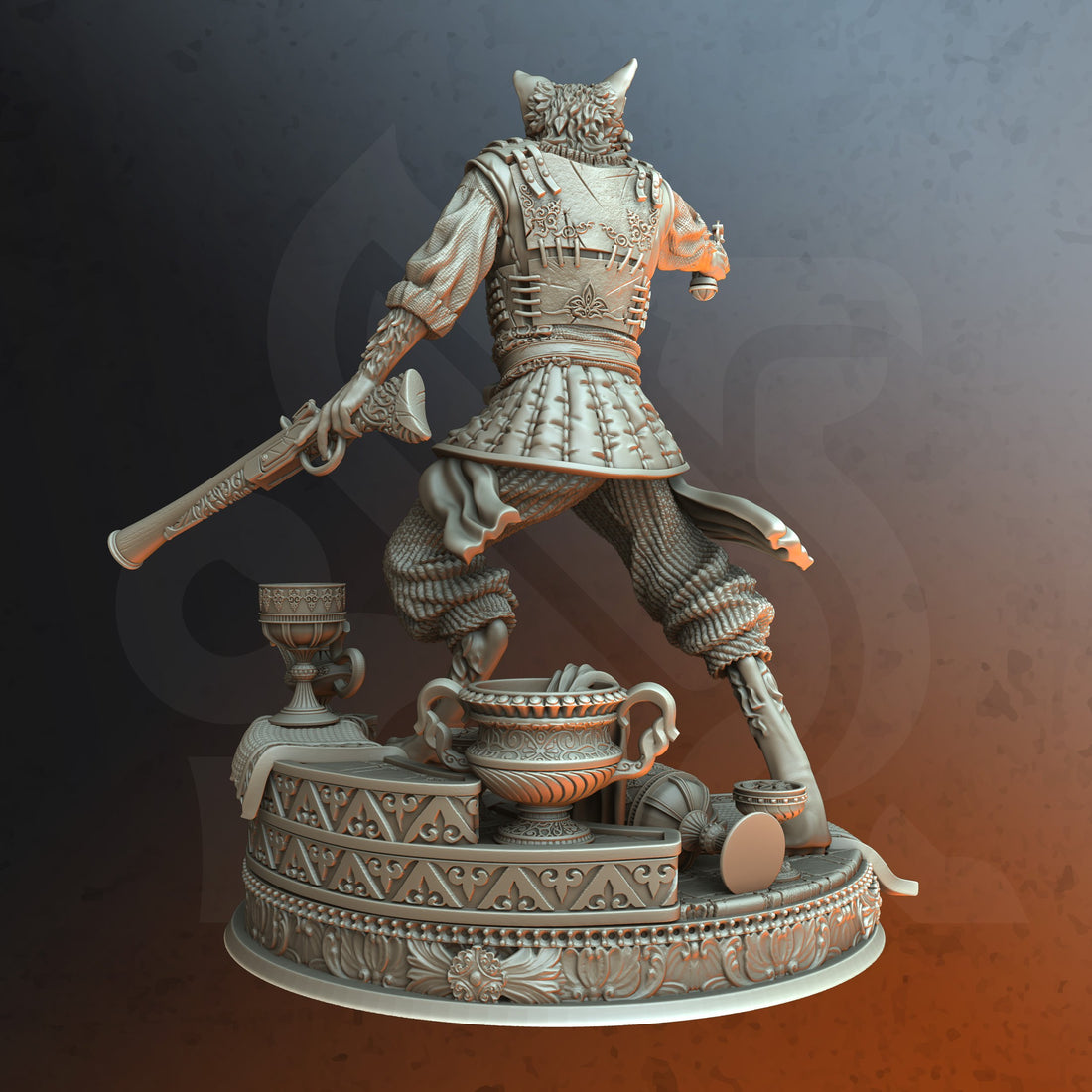 Silverclaw Marksman Miniature – Tabaxi Gunslinger with Medium Armor | TTRPG Collectible & Tabletop Model