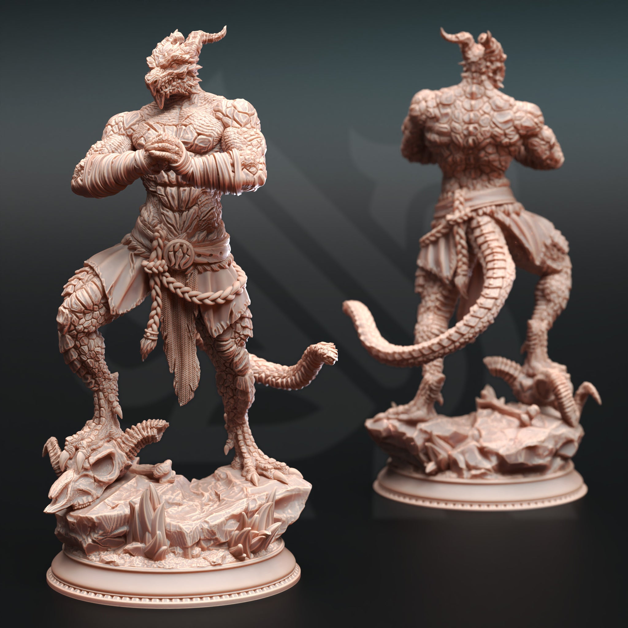 Drakefist Champion Miniature – Dragonborn Monk | TTRPG Collectible & Tabletop Model