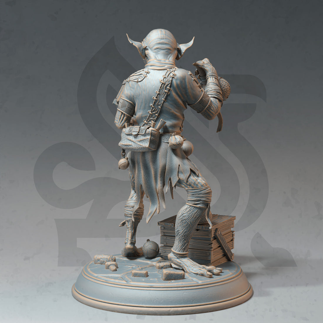 Boomsprocket Tinkerer Miniature – Goblin Alchemist Demolitionist | TTRPG Collectible & Tabletop Model