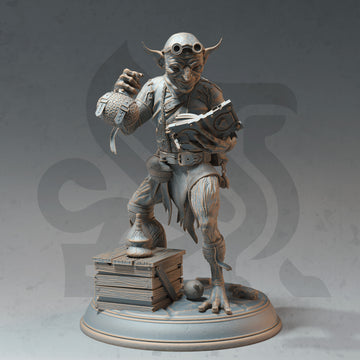 Boomsprocket Tinkerer Miniature – Goblin Alchemist Demolitionist | TTRPG Collectible & Tabletop Model