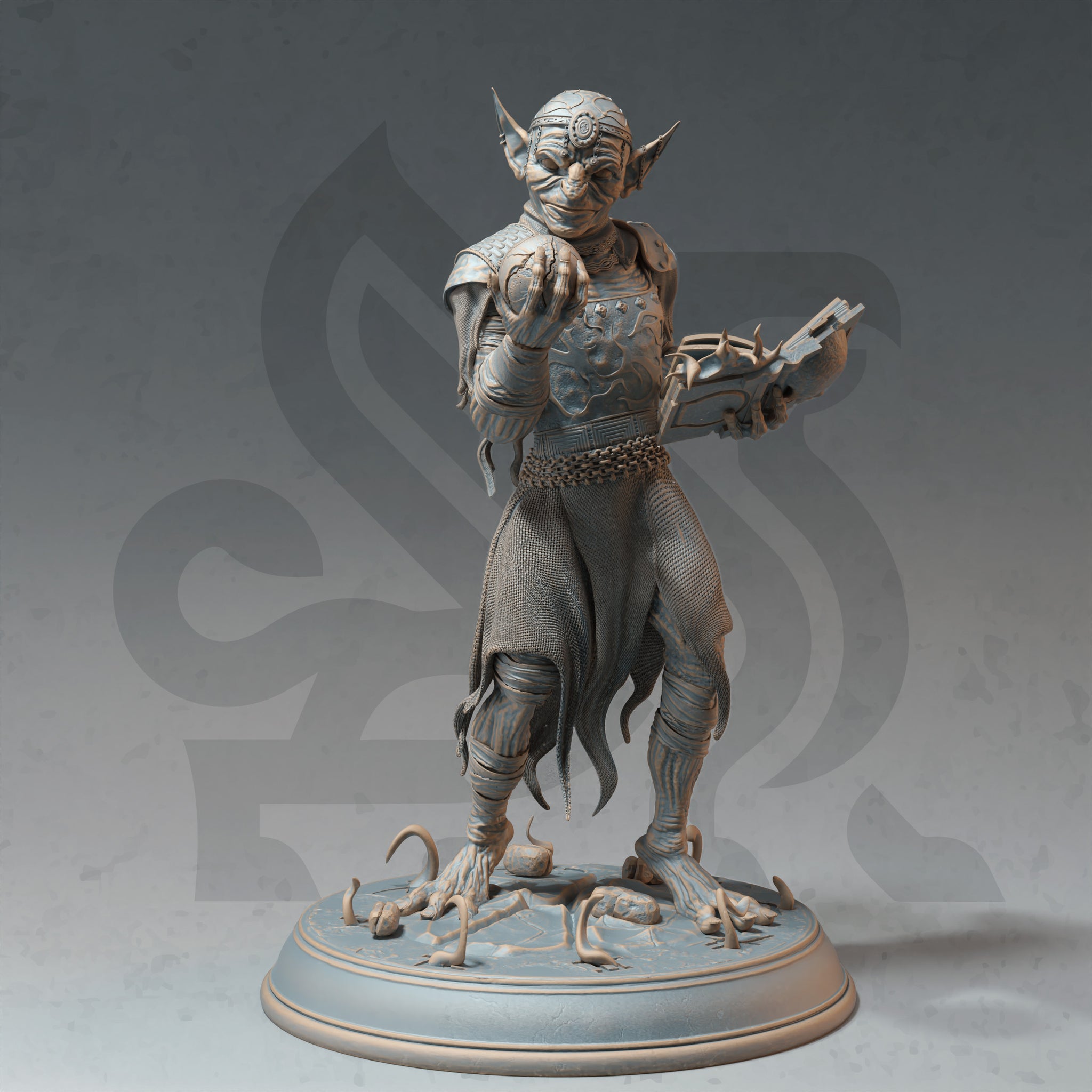 Grimscroll Arcanist Miniature – Goblin Wizard | TTRPG Collectible & Tabletop Model