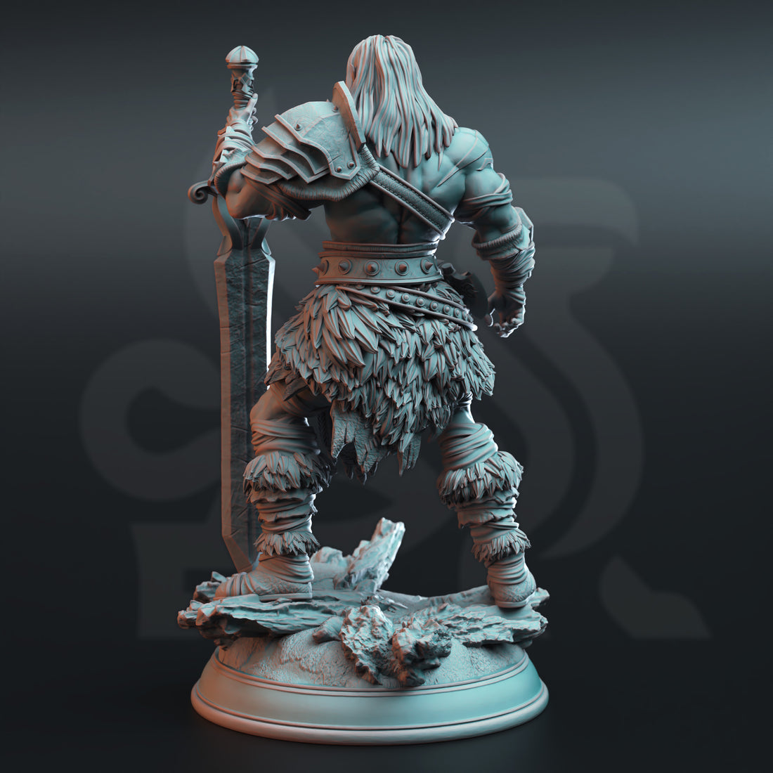 Apocalypse Nomad Miniature – Wasteland Warrior with Two-Handed Sword | TTRPG Collectible & Tabletop Model