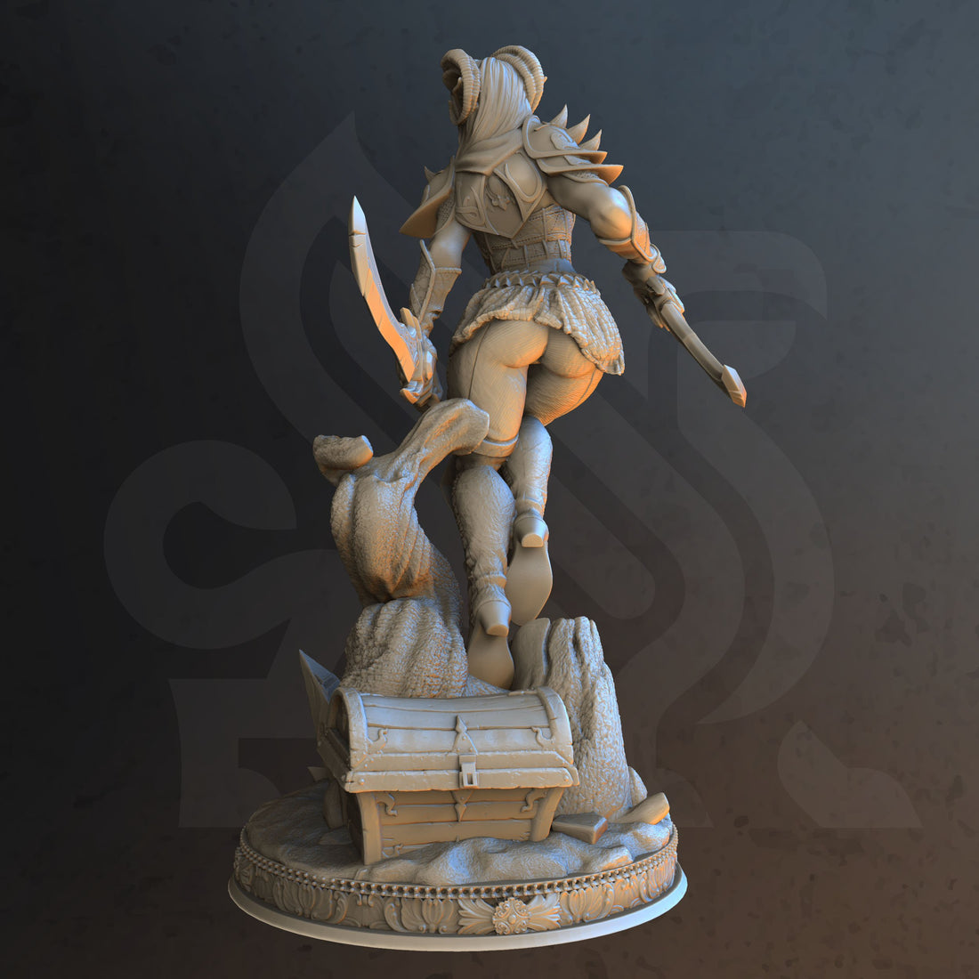 Shadowflare Stalker Miniature – Tiefling Rogue | TTRPG Collectible & Tabletop Model