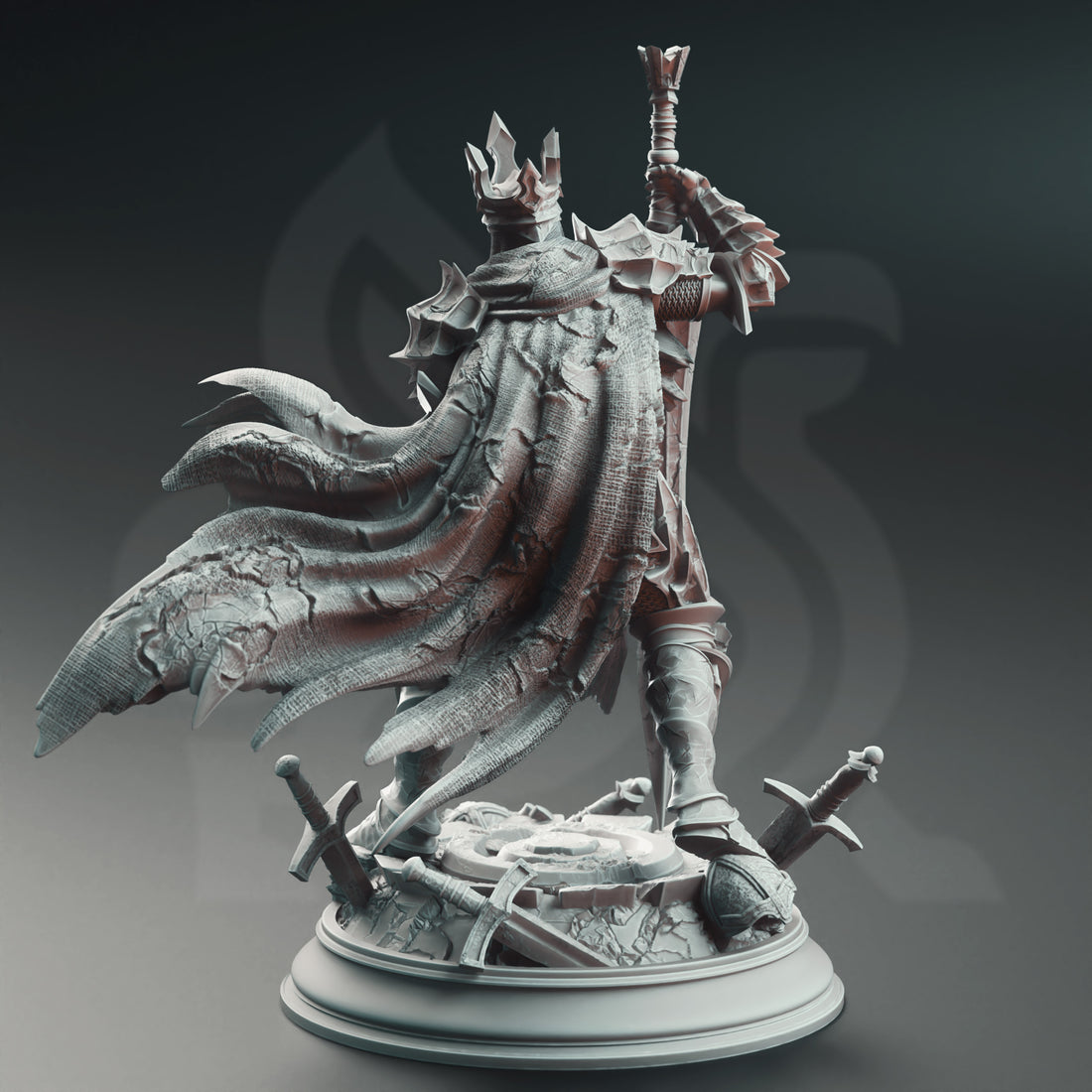 Obsidian Sentinel Miniature – Faceless Stone Knight in Heavy Armor | TTRPG Collectible & Tabletop Model