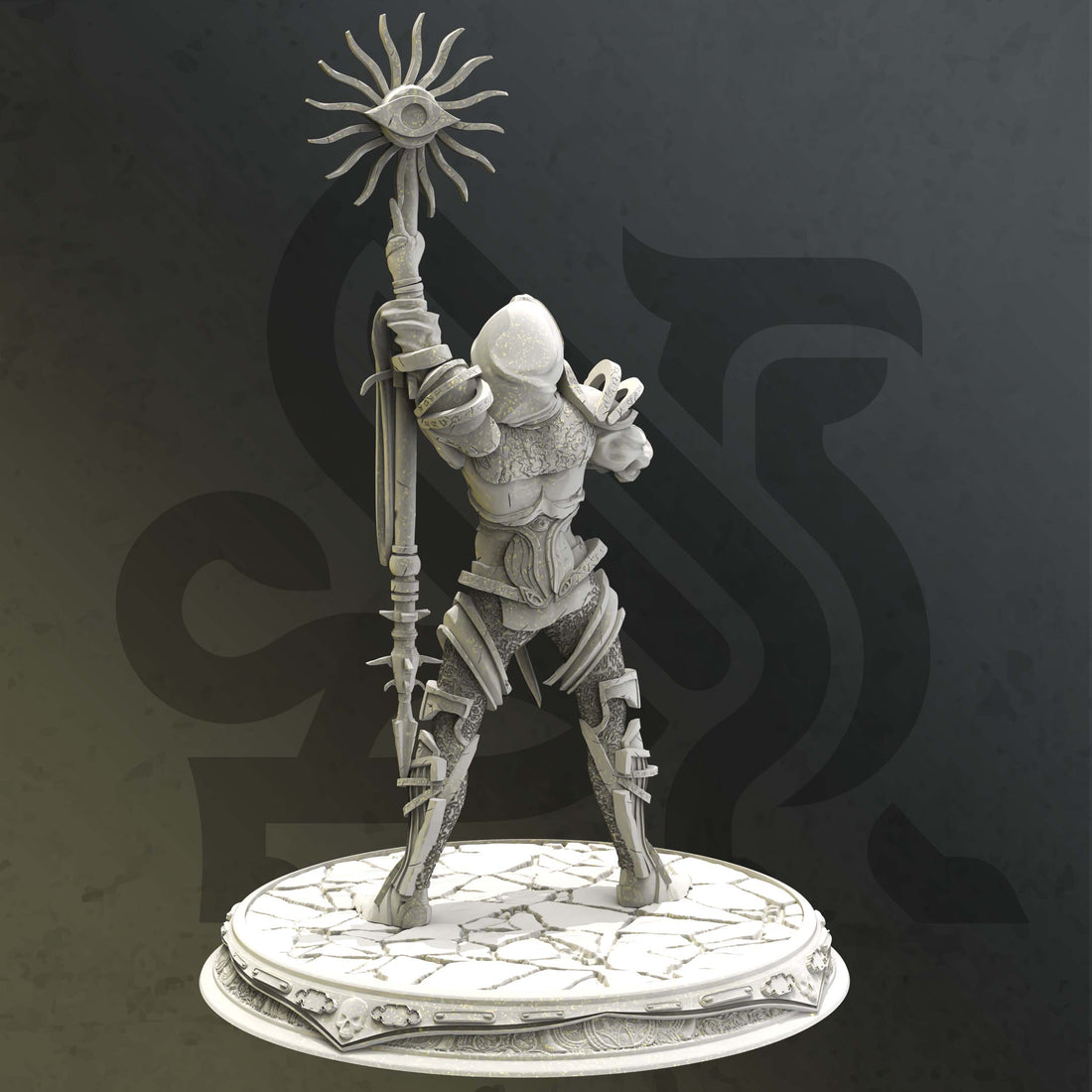 Solaris Shaman Miniature – Strange Masked Mage | TTRPG Collectible & Tabletop Model