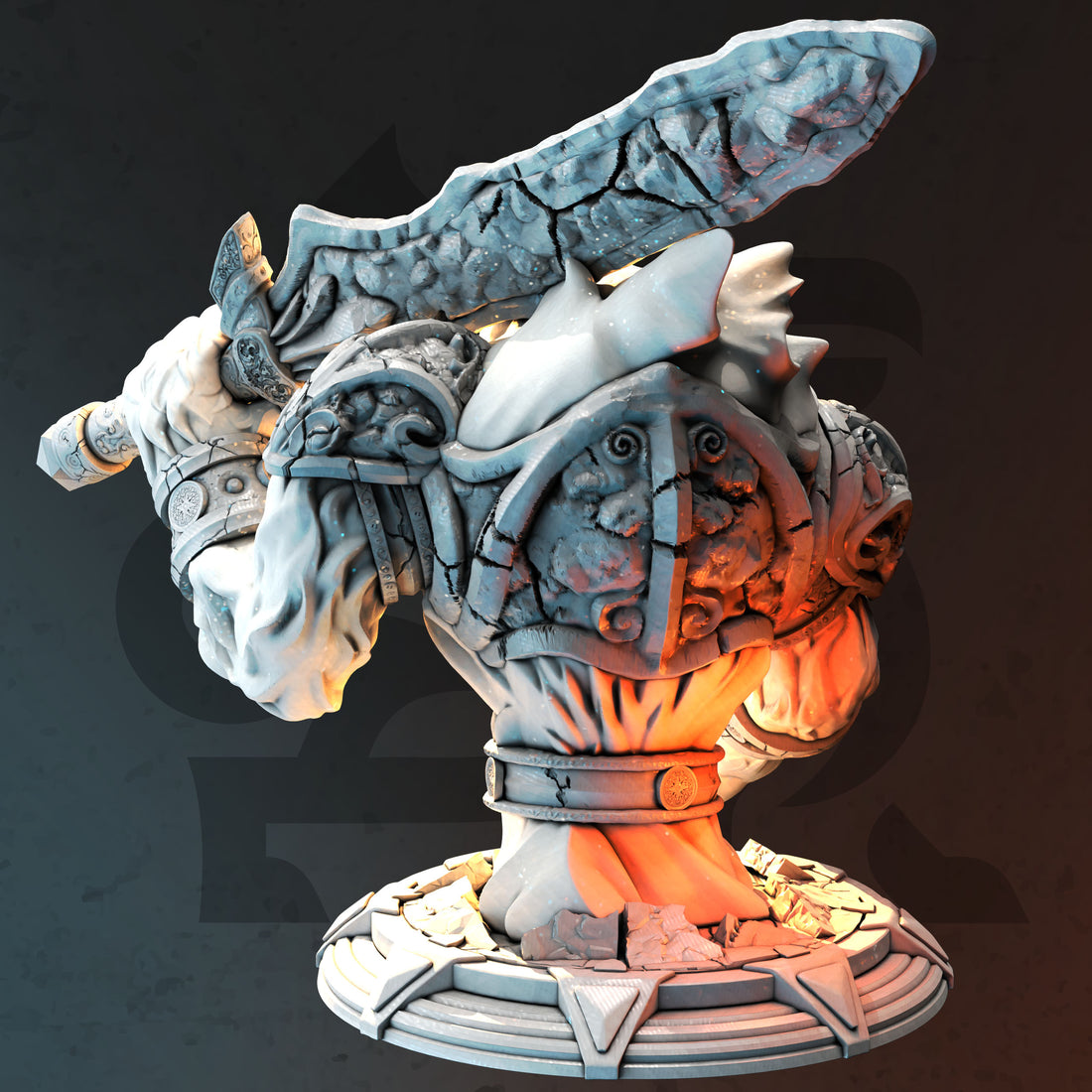 Obsidian Djinn Miniature – Colossal Fire Elemental | TTRPG Collectible & Tabletop Model