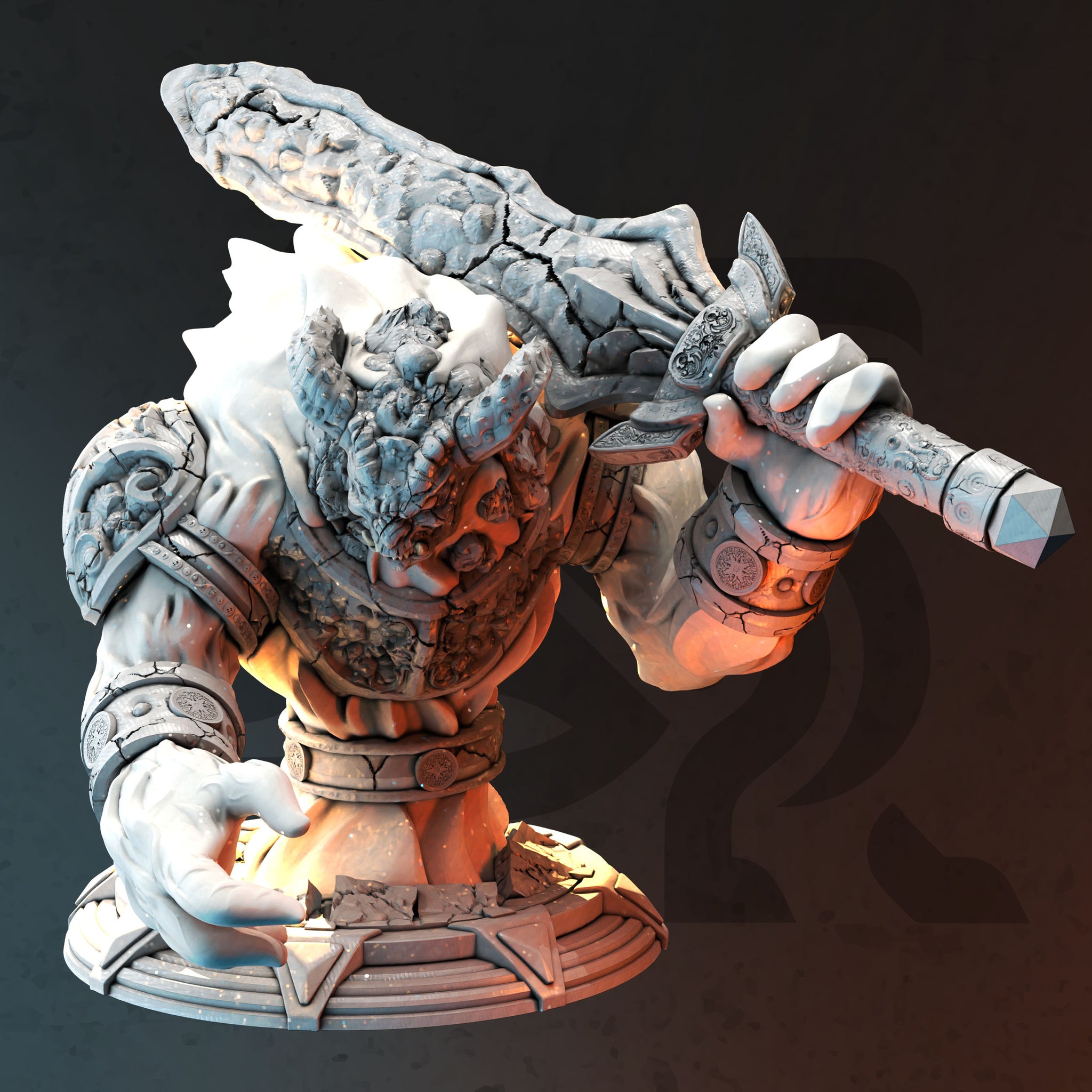 Obsidian Djinn Miniature – Colossal Fire Elemental | TTRPG Collectible & Tabletop Model