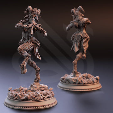 Thornhoof Wanderer Miniature – Forest-Dwelling Satyr | TTRPG Collectible & Tabletop Model