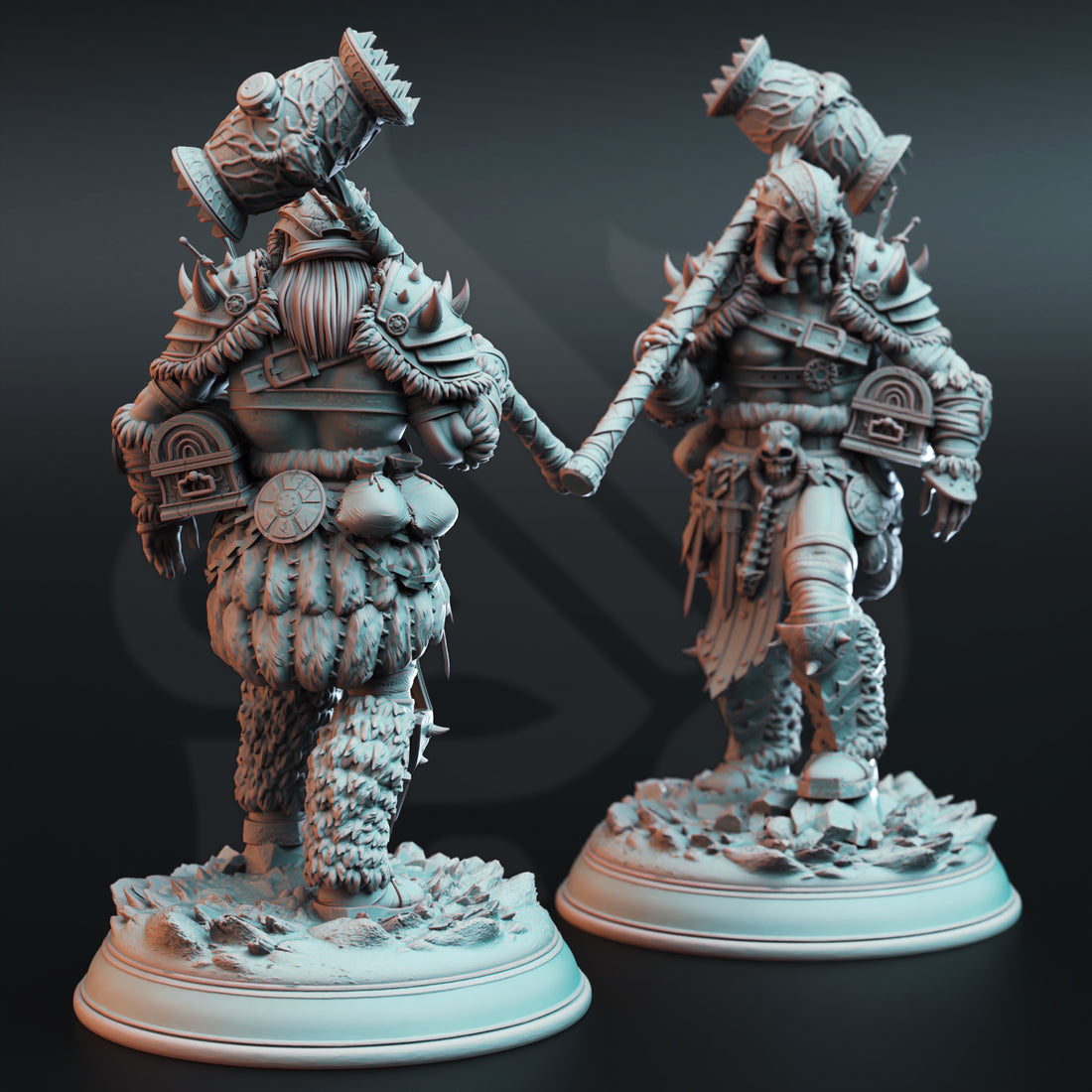 Bonegarde Juggernaut Miniature – Beast Hunter with Giant Hammer | TTRPG Collectible & Tabletop Model