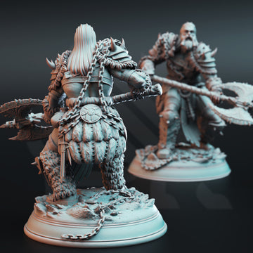 Gravemaul Titan Miniature – Beast Hunter with Two-Handed Axe | TTRPG Collectible & Tabletop Model