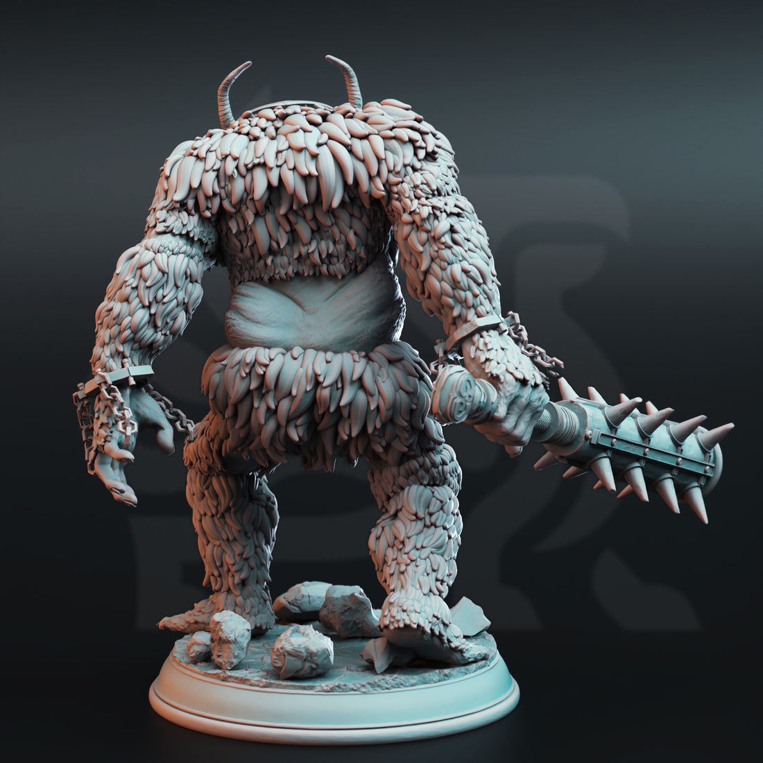Thornridge Brute Miniature – Mountain Troll with Spiked Club | TTRPG Collectible & Tabletop Model