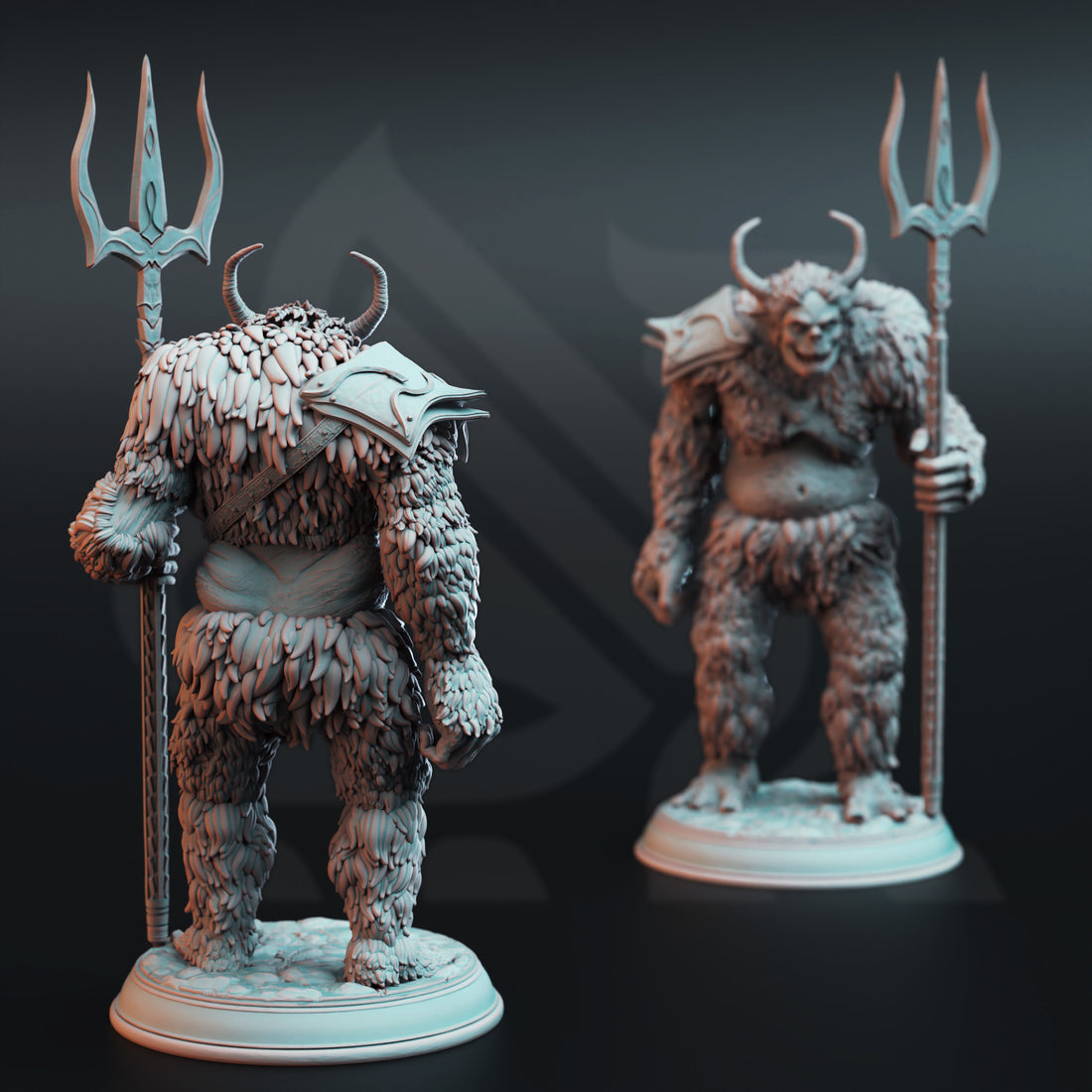 Briarhorn Colossus Miniature – Mountain Troll with Trident | TTRPG Collectible & Tabletop Model